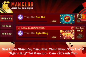 Bài viết giới thiệu nhiệm vụ triệu phú tại ManClub