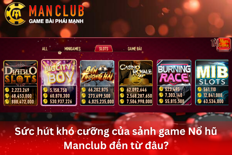 Sức hút khó cưỡng của sảnh game Nổ hũ ManClub